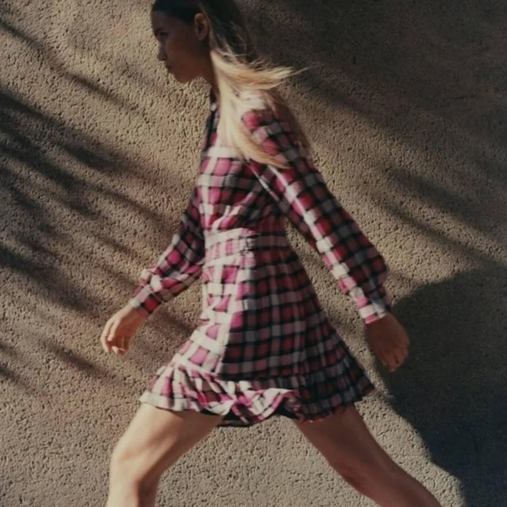ZARA Plaid Checked Mini Dress